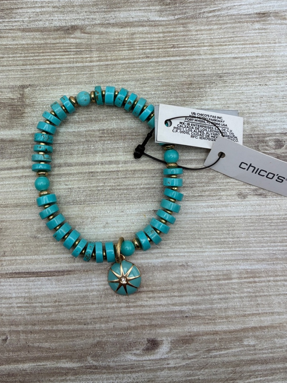 Chico's Beaded Bracelet with Starburst Charm